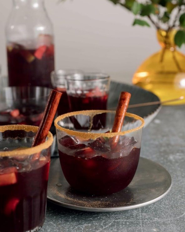 Fall apple and bourbon sangria