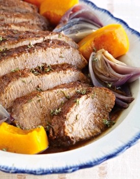 Fall brisket: cider and butternut squash