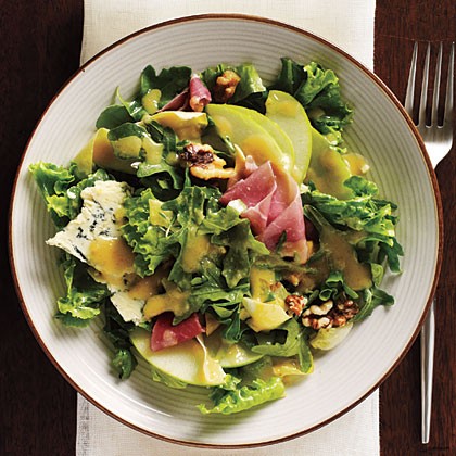 Fall salad with apples, walnuts, and Stilton