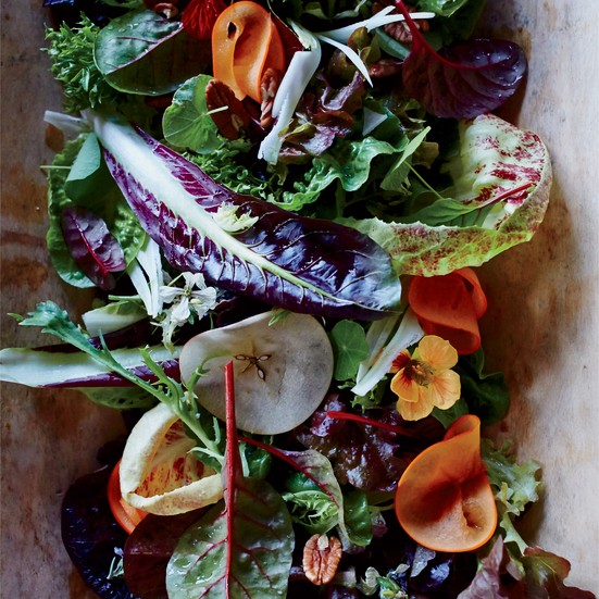Fall salad with sherry vinaigrette