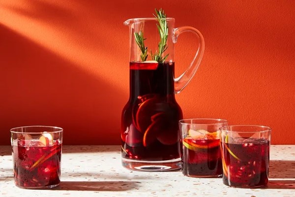 Fall sangria with spiced simple syrup