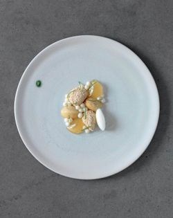 Fallen feijoas with almond milk