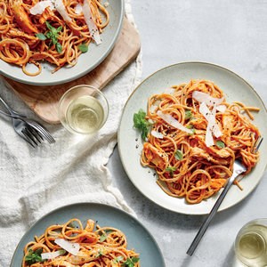 Family-style chicken spaghetti