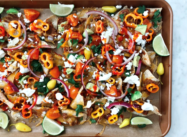 Fancy not fussy sheet pan nachos