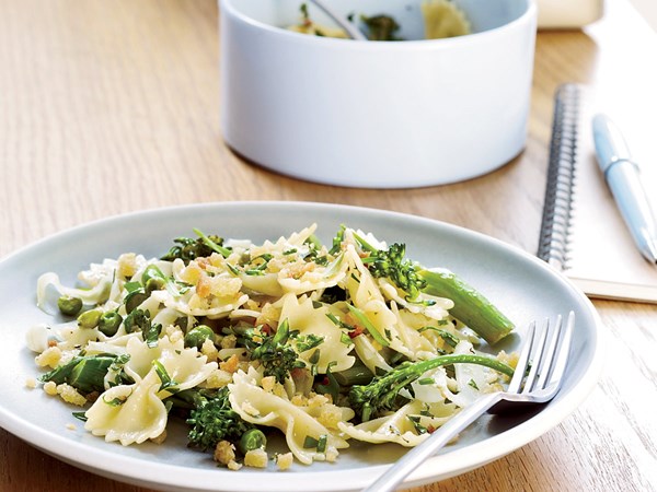 Farfalle with spring vegetables