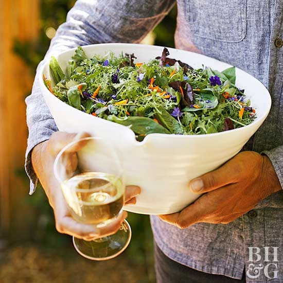 Farmer T's herb and flower salad