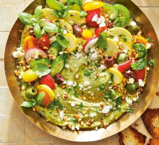 Farmers' market avocado hummus