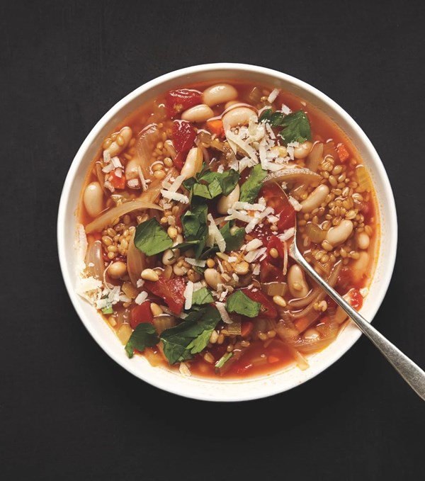 Farro and bean soup