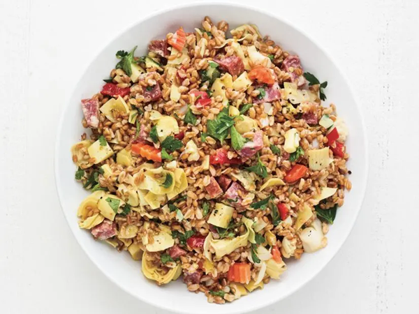 Farro antipasti salad
