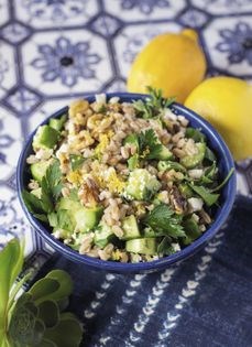 Farro-cucumber salad