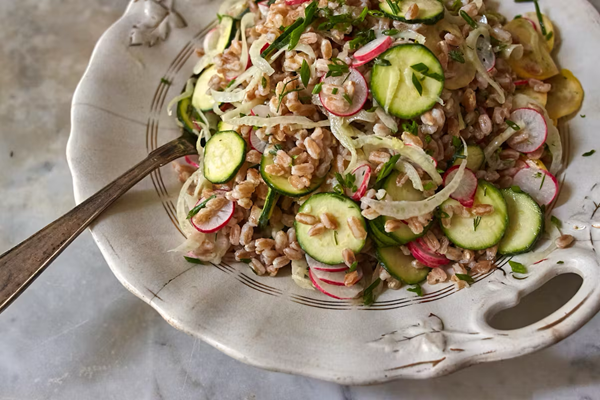 Farro salad with buttermilk dressing