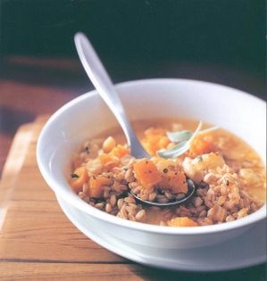 Farro with butternut squash or golden beets (Farro con la zucca o la barbabietola gialla)
