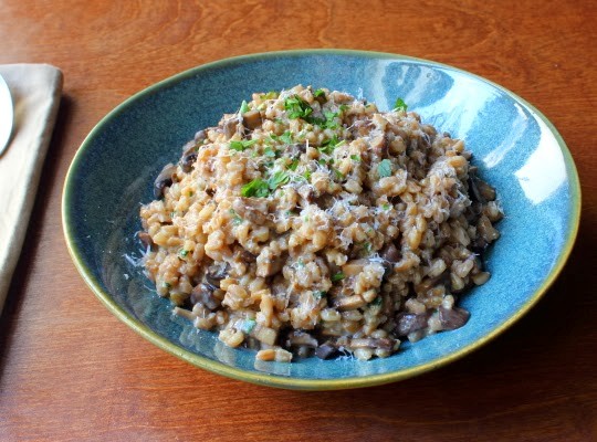 Farro with wild mushrooms