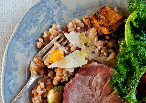 Farro with wild mushrooms and herbs