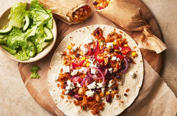 Fast bean burritos