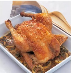 Fast-roast chicken with lemon and tarragon