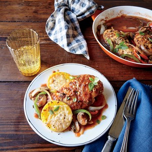 Fast skillet chicken cacciatore