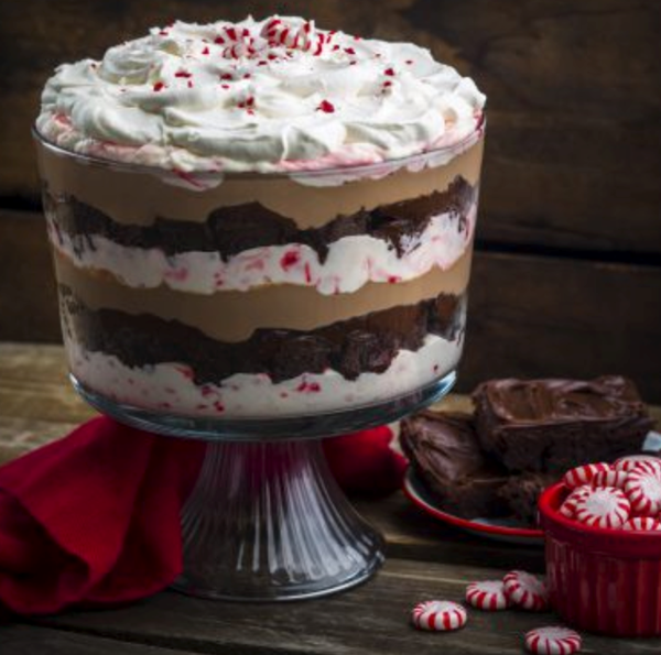Fast triple-chocolate peppermint trifle