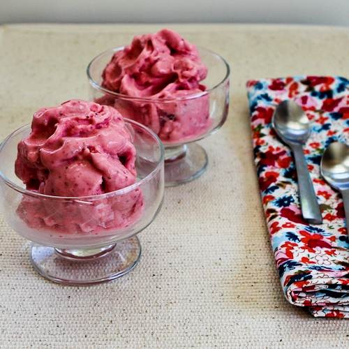 Fat-free low-sugar strawberry frozen yogurt