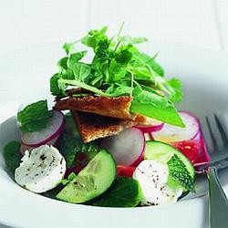 Fattoush and goat's cheese