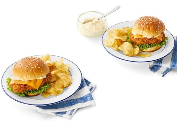 Faux fried fish sandwiches