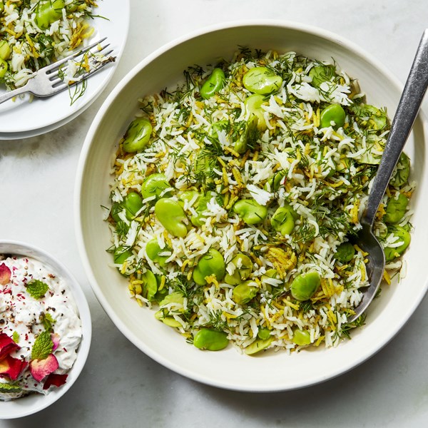 Fava + dill polow (Baqala polow)