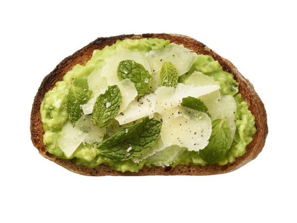 Fava bean-mint toast