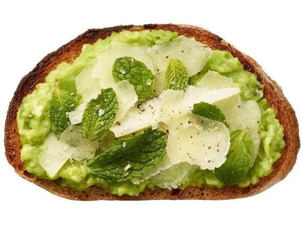 Fava bean-mint toast