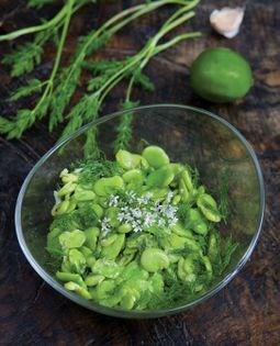 Fava bean salad (Borani-e baqala sabz)