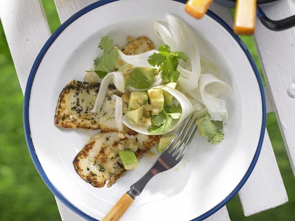Fennel & preserved lemon salad with haloumi