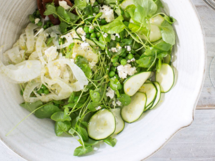 Fennel & zucchini salad with watercress, mint & feta