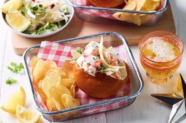 Fennel and cranberry slaw prawn rolls