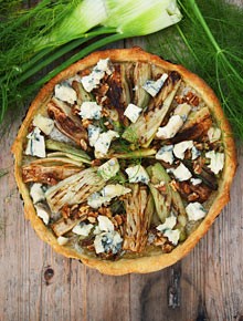 Fennel and Gorgonzola souffle tart
