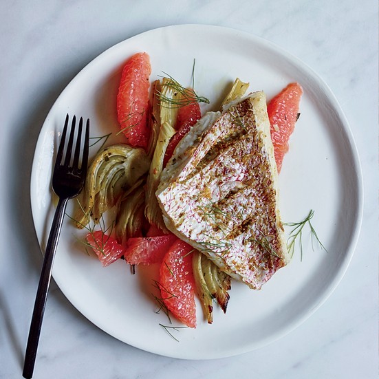 Fennel-and-grapefruit-rubbed snapper