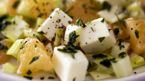 Fennel and pink grapefruit with feta