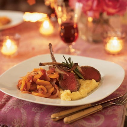 Fennel and rosemary-crusted roasted rack of lamb