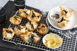 Fennel and silverbeet mini spanakopita
