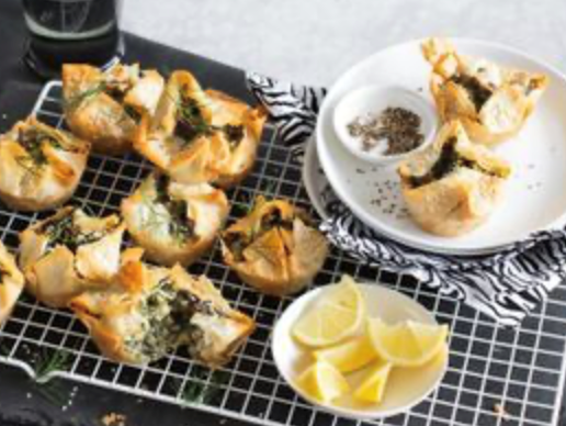 Fennel and silverbeet mini spanakopita