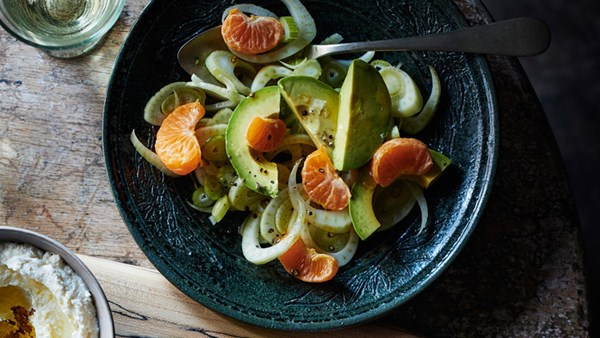 Fennel, avocado, and satsuma salad