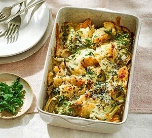 Fennel baked eggs