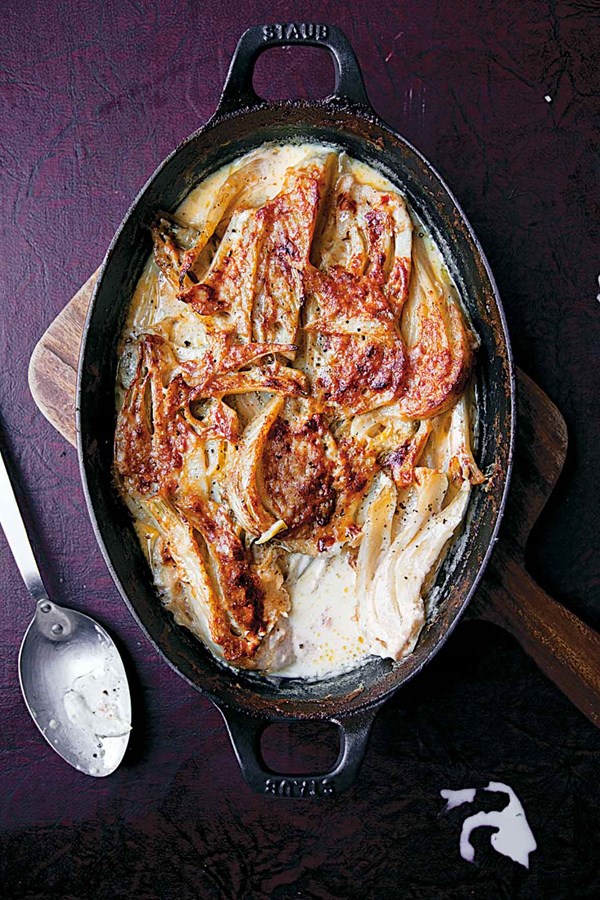 Fennel baked in cream
