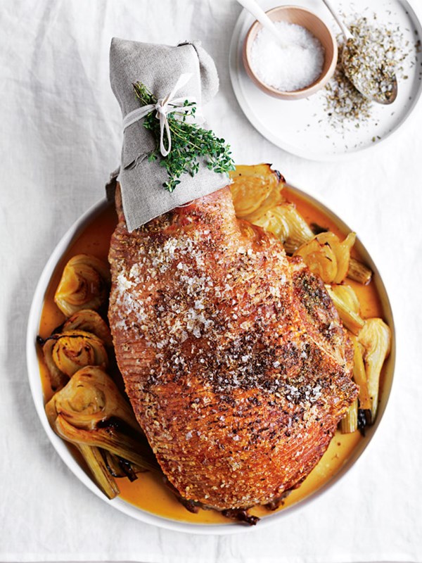 Fennel, black pepper and lemon slow-roasted pork