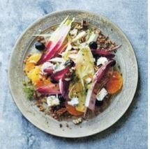 Fennel, clementine & goat's cheese grain salad