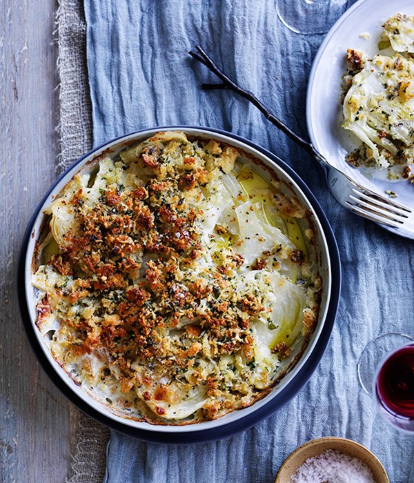 Fennel cooked in milk