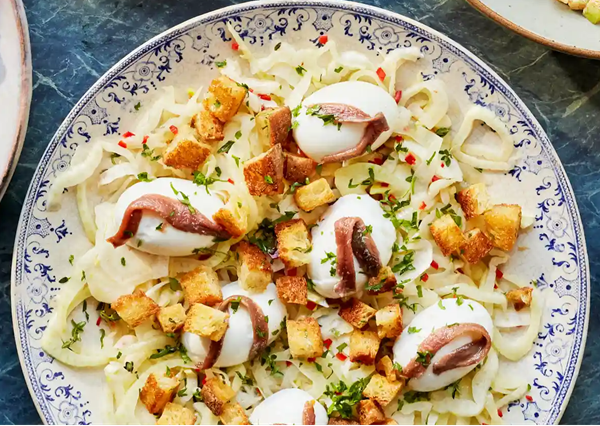 Fennel, egg & anchovy salad