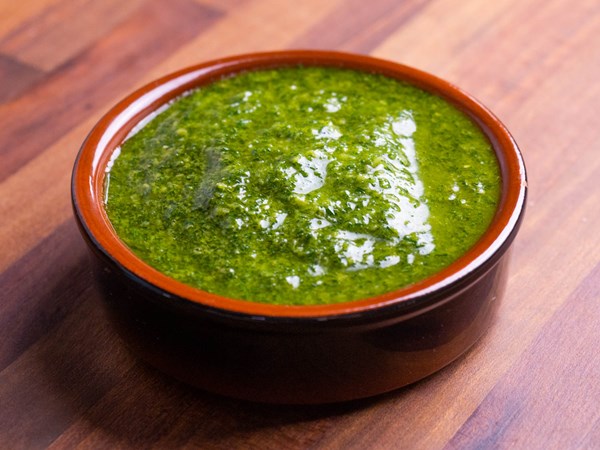 Fennel frond pesto with lemon and anchovies