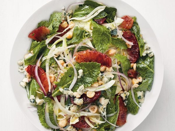 Fennel-kale salad with blood oranges