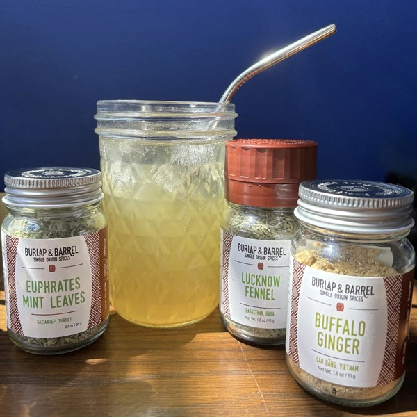 Fennel mint ginger iced tea