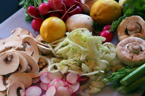 Fennel, mushroom and radish salad