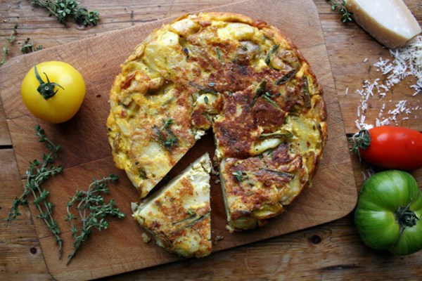 Fennel, new potato and green bean tortilla